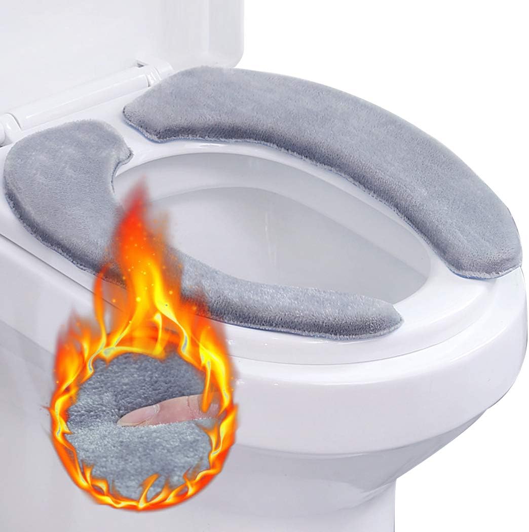 Outgeek WCSitzbezug, 2 PCS Toilettensitzbezug WCSitzwärmer Memory WC