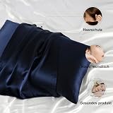 ZIMASILK 100% Mulberry Silk Pillowcase 19 Momme 80x80 Navy Blue view 4