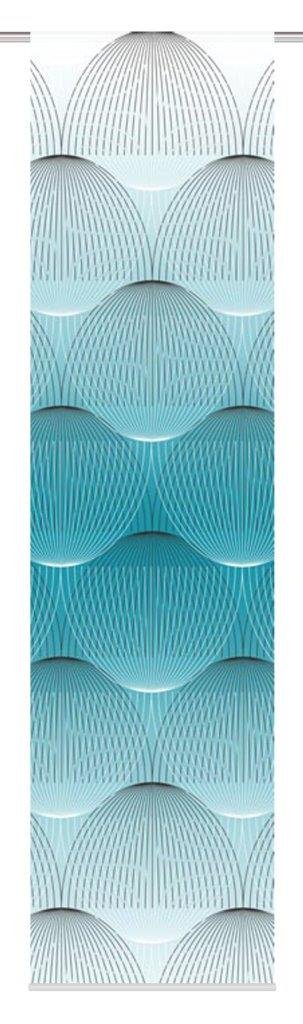 HOME FASHION Panel Blind Digital Print Decorative Fabric, Petrol