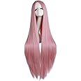 MapofBeauty 40"/100cm Soft Straight Long Cosplay Wig (Rouge Pink)