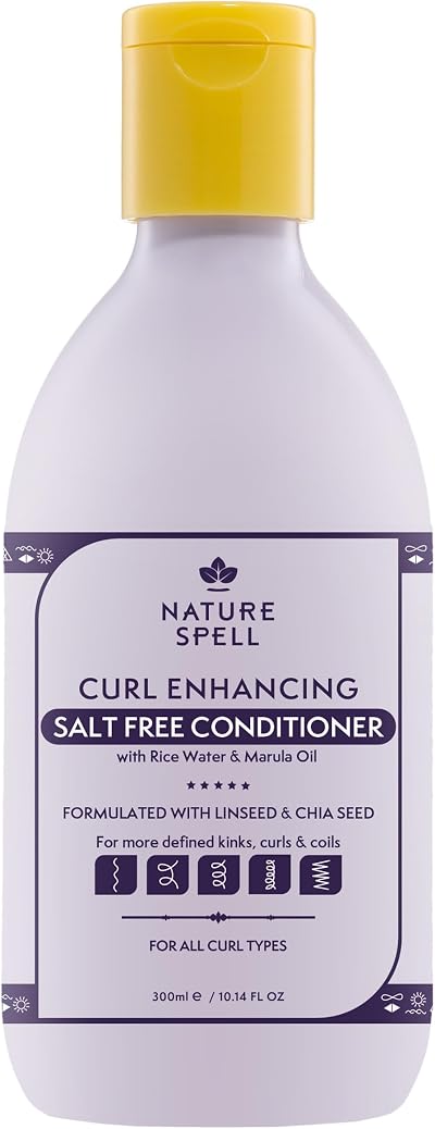Nature Spell Curly Hair Conditioner Salt Free Deep Hydration Curl Repair Vegan