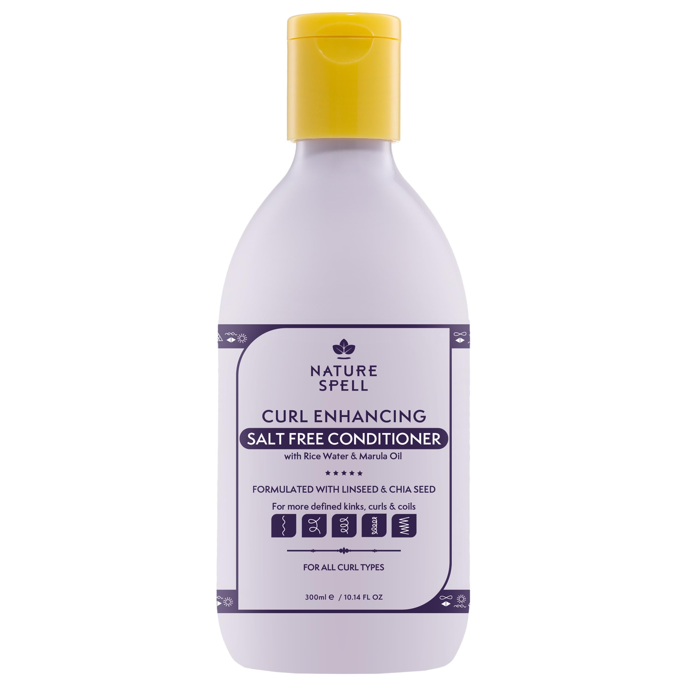 Nature Spell Conditioner for Curly Hair, Salt Free Formula for Deep Hydration, Conditioning & Curl Repair, Sulfate & Paraben Free, Suitable for All Curl Types, Colour Safe, Vegan, 300 ml