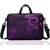 17-Inch to 17.3-Inch Neoprene Laptop Shoulder Messenger Bag Case Sleeve For 16 16.5 17 17.3" Inch Acer/Asus/Dell/Lenovo/HP/Macbook (Flower)