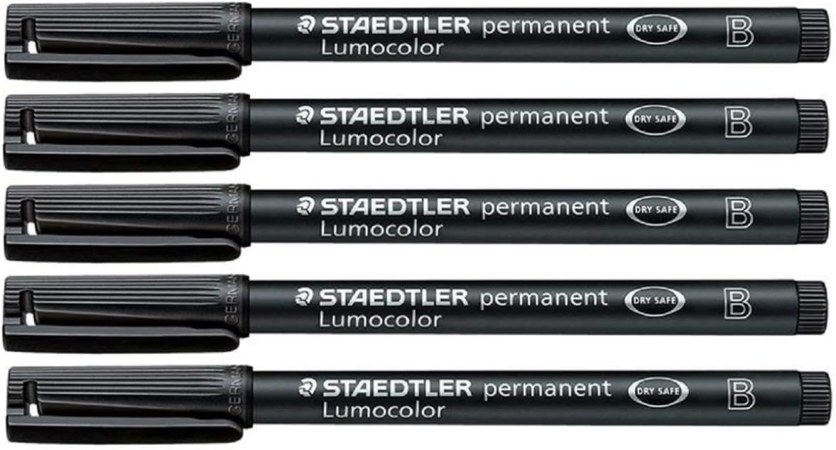 Staedtler Lumocolor Black Broad Permanent Marker Pens Pack