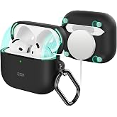 ESR for AirPods 5/4 Case (HaloLock), Compatible with MagSafe, Black | Compatible with AirPods 5/4th Generation Case (2026/2024) (USB-C), Full Drop Protection Cover with Carabiner, Magnetic Lid
