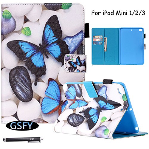 iPad-mini-123-Case-NewshineTM-Cute-Flip-Folio-Smart-Stand-CoverSkin-with-Auto-WakeSleep-Function-Card-SlotsCash-Packet-Holder-for-Stylus-for-Apple-iPad-Mini-1-2-3