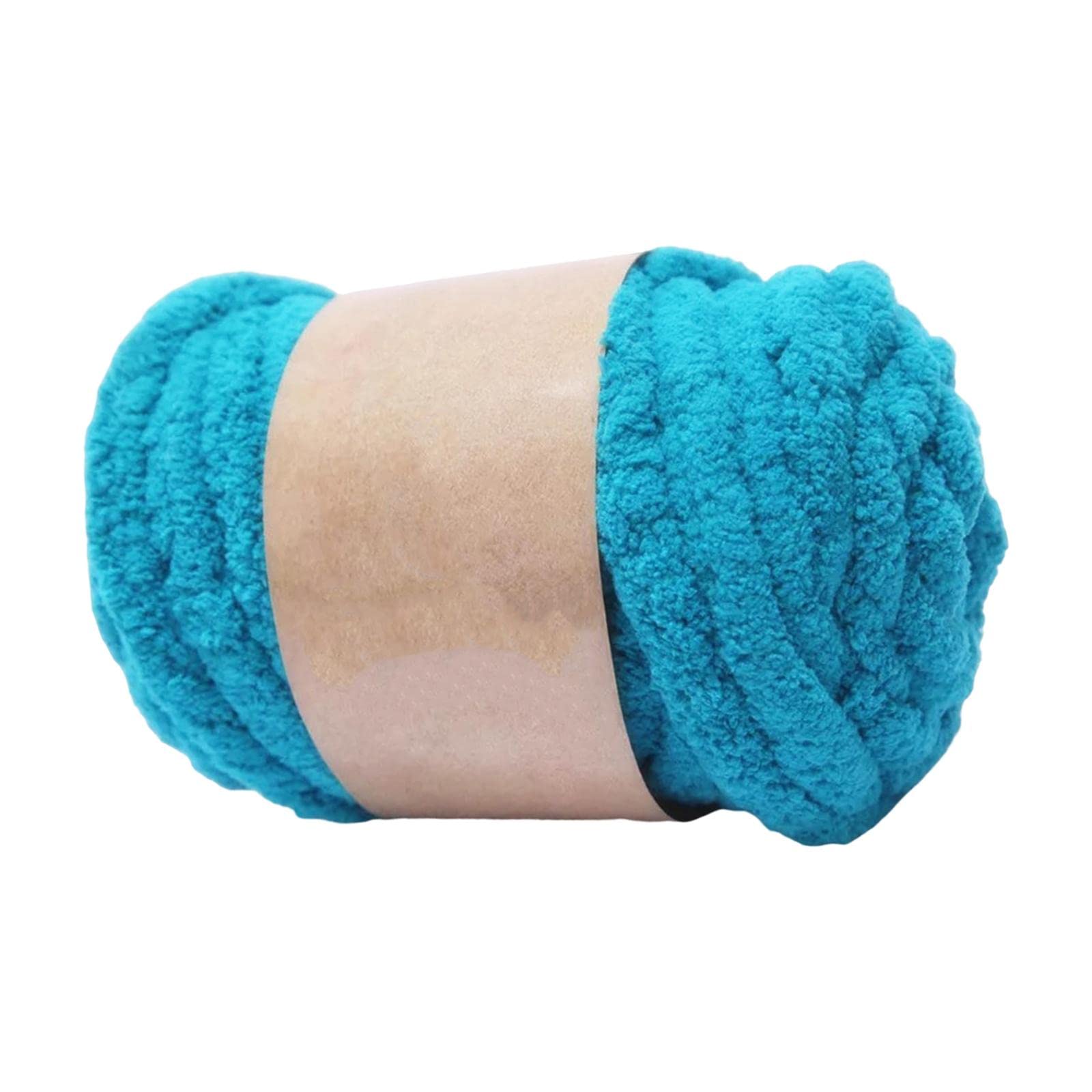 LOVIVER Chunky Wool Yarn Jumbo Yarn Crochet Cloth Summer Hand Knit Yarn Weight Yarn Bulky Yarn for Knitted Blanket Weaving Sweater Pet Bed, Lake Blue