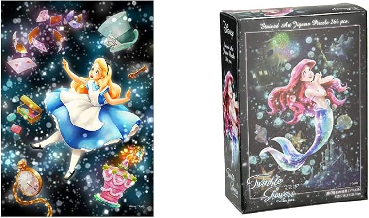 Amazon 266ピース ジグソーパズル ディズニー キラキラ眩しい不思議な夢 アリス ぎゅっとピース ステンドアート 18 2x25 7cm 266ピース ジグソーパズル リトルマーメイド 輝く憧れの世界 アリエル ぎゅっとシリーズ トゥインクル シャワー コレクション