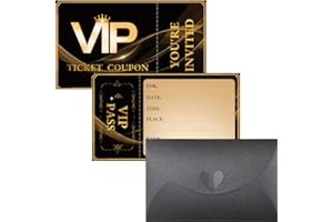 10 Pack VIP Birthday Invitations with Envelopes - Luxury Foil-Stamped Birthday Party Invitations for Girls, Elegant Black & G
