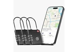 KEY SMART KeySmart SmartLock Tracking Luggage Locks, TSA Locks for Luggage, GPS Tracker, Combination Lock Compatible with Apple Find My App, Best Travel Essentials, Replaceable Non-Rechargeable Battery (3 Pack)