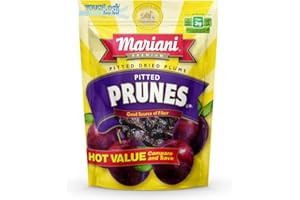 MARIANI PREMIUM Mariani Pitted Prunes, 18 oz - Resealable Bag, Dried Pitted Plums, High Fiber, Supports Digestive Health, No Sugar Added
