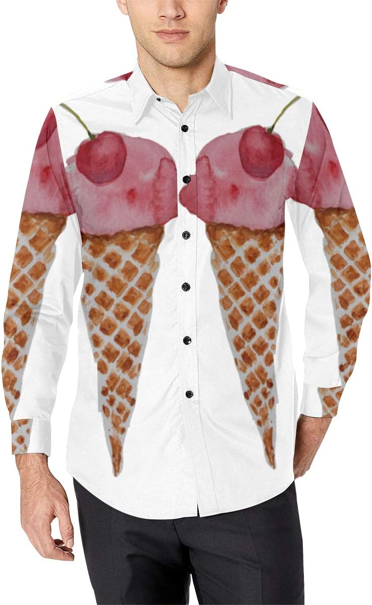 HISDERN - Camisa De Vestir De Manga Larga Con Botones, Formal, Cuello