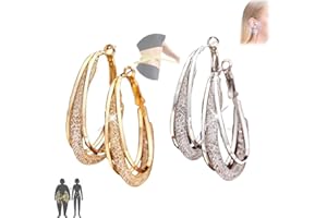 BICOTAND Fashion Oval Women's Earrings, LymphaticDrainage Hoop Earrings, Body Detox&Shaping Acupuncture Earrings, LymphDrainage Magnetic Earrings for Women