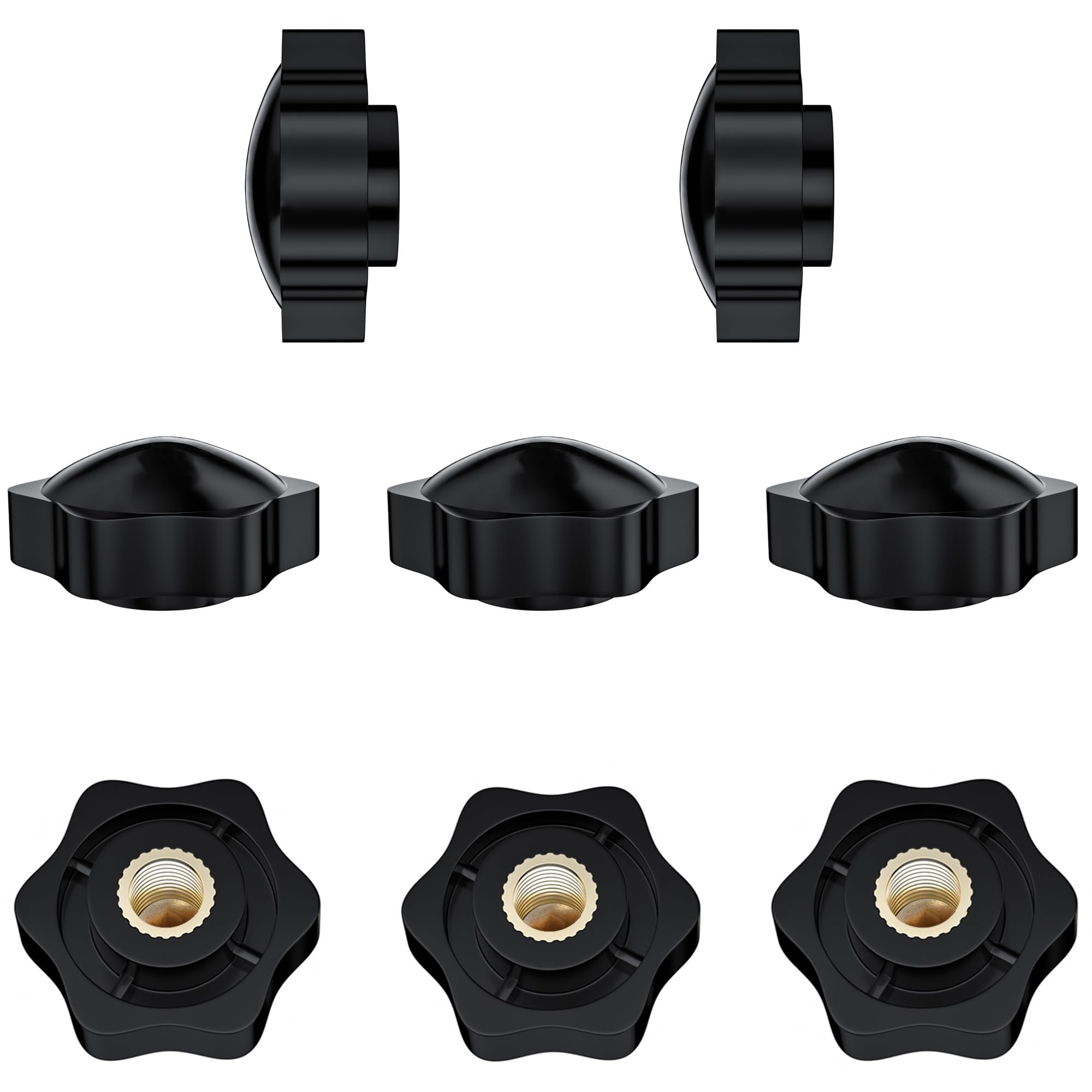 8 PCS Handle Wing Nuts,Clamping Star Knobs,Thumb Screws Nuts (M10*38mm)