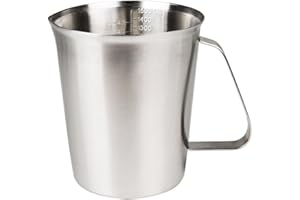 GRSPEHS Measuring Cup, Stainless Steel Measuring Cup (48 Ounce, 1.5 Liter-6 Cup), Heavy- Duty Frothing Pitcher, Milk Frothing Pitcher Milk Frother Cup with Marking with Handle for Espresso Machines
