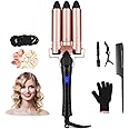 3 Barrel Curling Iron 1 inch (25mm) Hair Curling Wand Crimper Instant Heating Hair Curler
