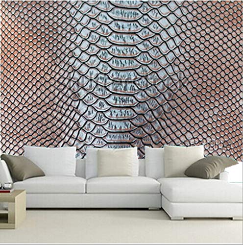 Wxlsl Custom 3D Wallpaper Murals,Brown Snakeskin Pattern Texture Background,Living Room Sofa Tv Wall Bedroom Wall Paper-300cmx210cm