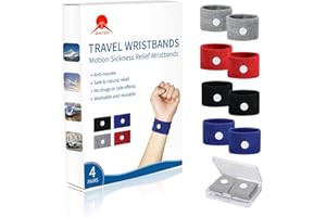 MT Healthy Minter 8 Pcs Travel Motion Sickness Relief Wrist Bands, Sea Motion Sickness Wristbands, Travel Essentials for Camp