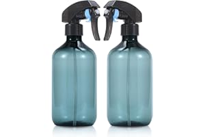 Yebeauty Plant Mister Spray Bottle, 2Pcs 17oz 500ml Fine Mist Plant Atomizer Watering Sprayer Bottle for Gardening Cleaning Solution with Top Pump Trigger Water, Clear Blue