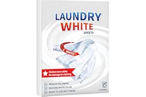 Pack of 10 Powerful Laundry Whitener Sheets Yellowing Restoring Brightness Multiple Fabric Brighten Clothes