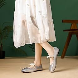 Hee grand Bowknot Mary Jane Flats for Women Shiny