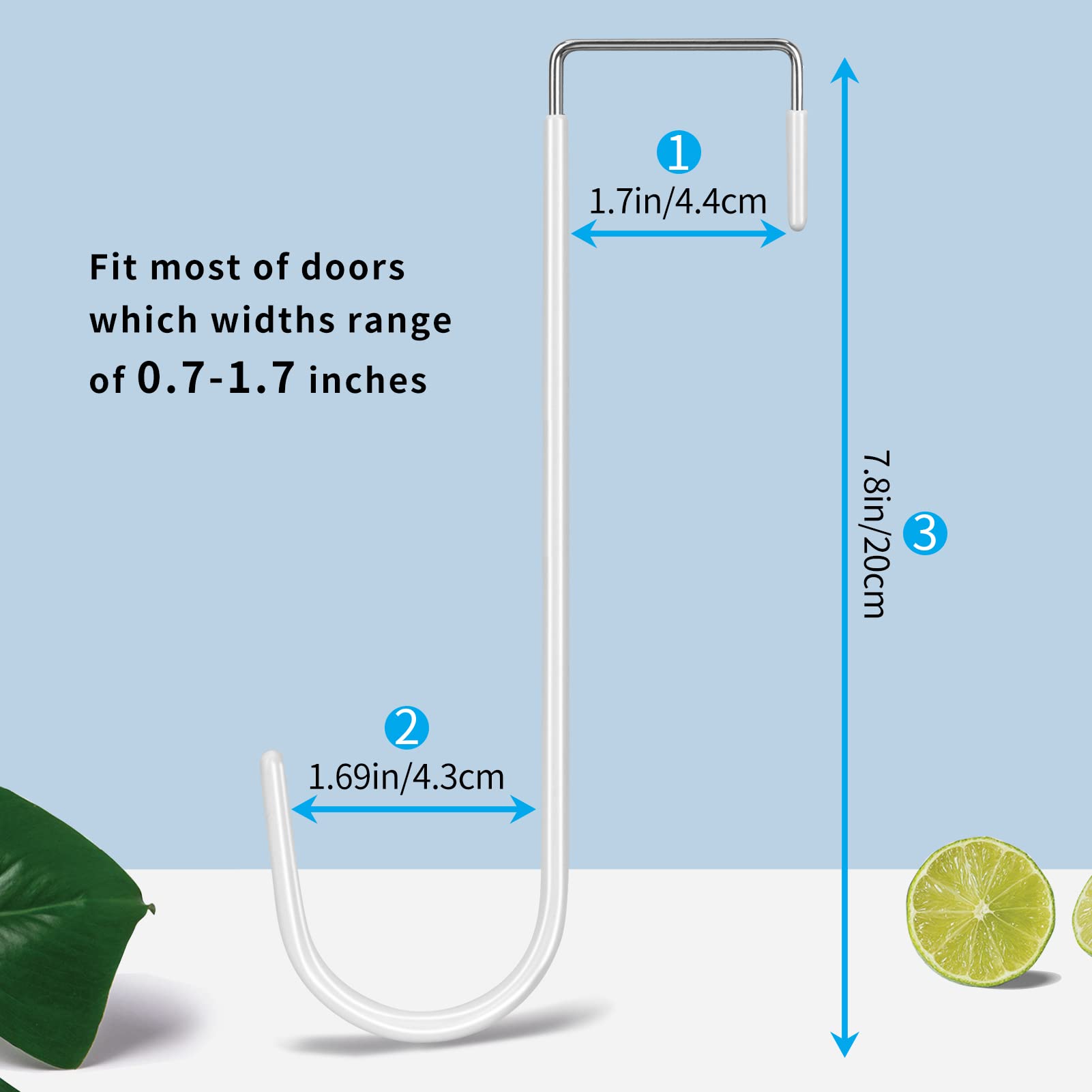 FYY Over The Door Hooks, 6 Pack Upgraded Long Door