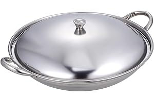 NESTINGHO 10-inch Stainless Steel Cooking Pot with Lid, Portable Wok Pan for Kitchen, Small Saute Pan Suitable