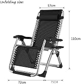 DQCHAIR Sun Lounger Outdoor Zero Gravity Chair with Cup Holder Silver view 7