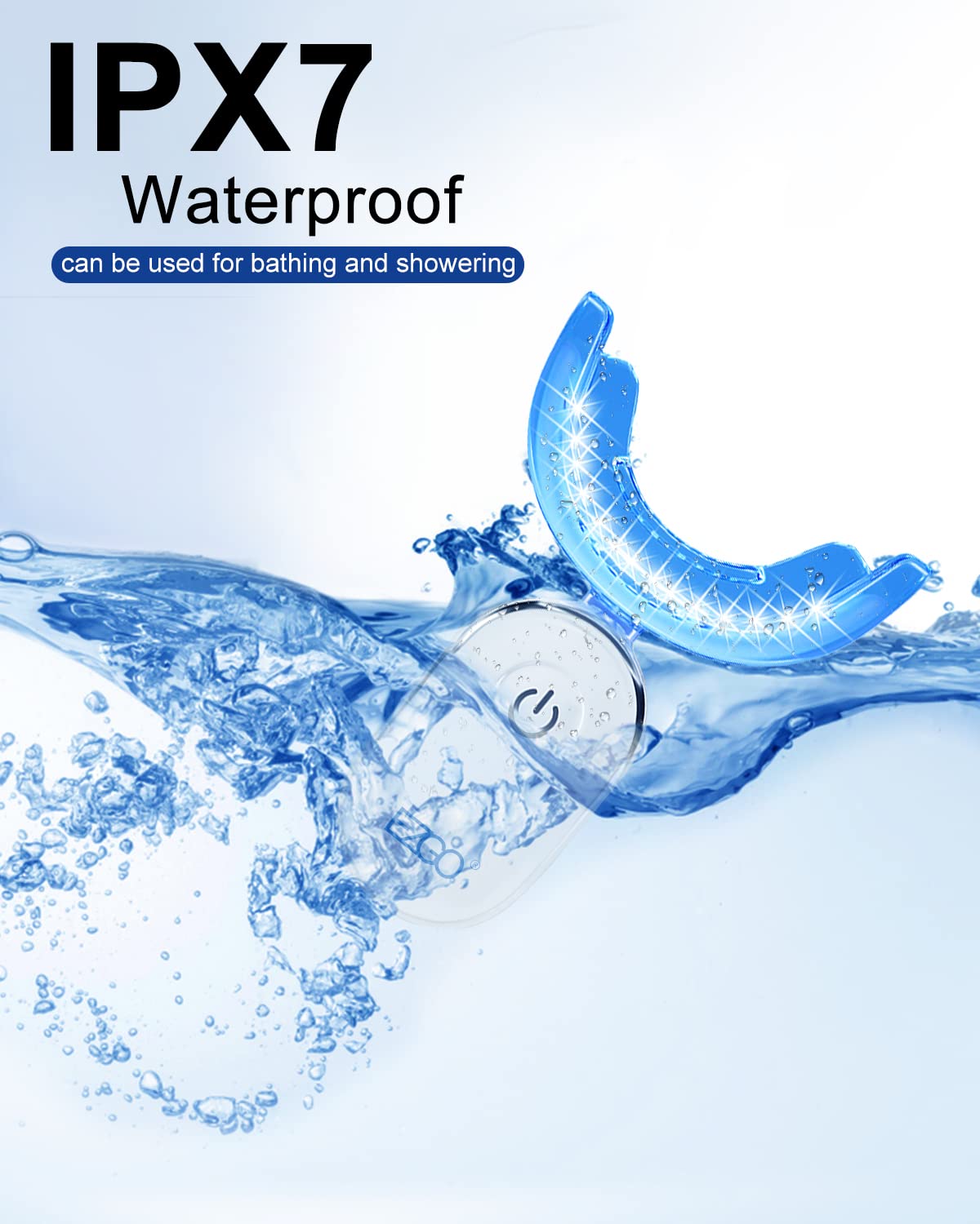 EZGO Teeth Whitening Kit with LED Light, Non-Sensitive Teeth Whitener with 1 Month Teeth Whitening Strip, 28LED Teeth Whitening Light, Help to Remove Teeth Stains from Coffee, Tea and Wine (28Count)