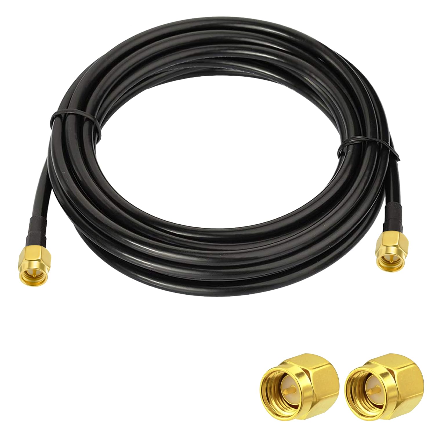 Vecys SMA Antenna Extension Cable SMA Male to Male Pigtail Cable WLAN Antenna Cable RG58 16.4ft/5M for WiFi Wireless Network 2G 3G 4G Antenna Router GSM Bluetooth WLAN LAN