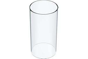 JUSTFX KETELAMP Hurricane Candle Holder Glass, Open Ended Glass, Bottomless Cylindrical Glass, Glass Lamp Shade of 3" x 12" (Multiple Specifications)