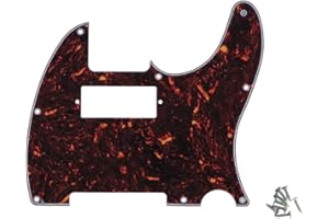 ROZILO 8 Hole Tele Mini Humbucker Pickguard with Mini Humbucker Pickup Hole for Tele/Telecaster Dark Tortoise