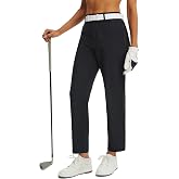 baleaf Women's Golf Pants Straight Leg Work Casual Slacks | Stretch, 4 Pockets, Elastic Waistband, Zip Fly, Breathable, UPF 50+ Sun Protection, Wrinkle-Resistant, Golf Work Casual