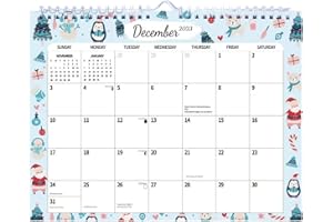 WINDRIO 2024 Wall Calendar, Calendar 2024 Hanging Calendar Wall Paper from Dec. 2023 to Dec. 2024 Thick 11"X8.5", Spiral Bound, Blocks for Easy Planning, Fridge Desk Colorful Monthly Designs