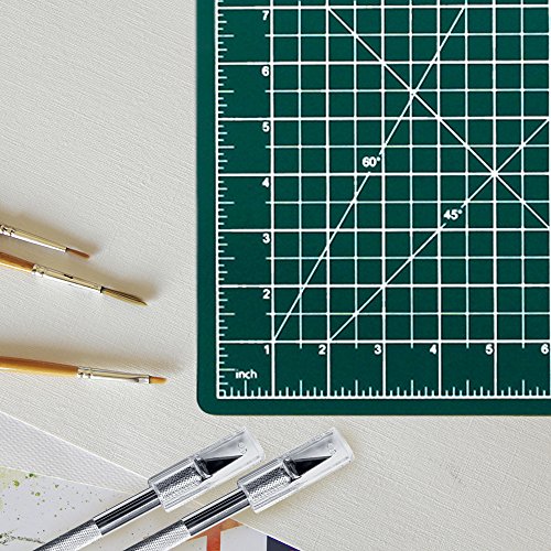 Craft Knife & Self Healing Mat Set – 9x12 Reversible Cutting Mat & 2 Hobby Craft Knives with 50 Extra Blades Making the Ultimate Arts & Crafts Kit (9x12)
