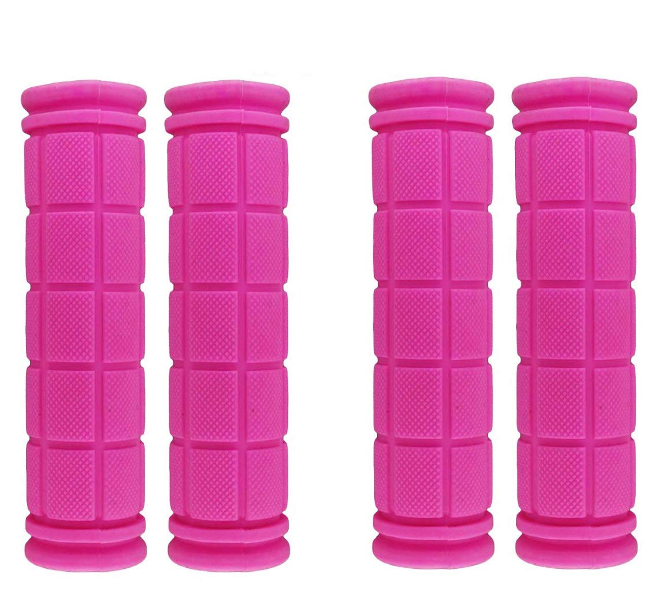 PLATT Bicycle Handle Bar Grips Colorful Rubber Mushroom Grips for BMX/MTB/Bikes (Pink,2 Pairs)