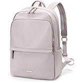 GOLF SUPAGS Laptop Backpack for Women Slim Computer Bag Work Travel College Backpack Purse Fits 15.6 Inch Notebook (Pinkish Gray)