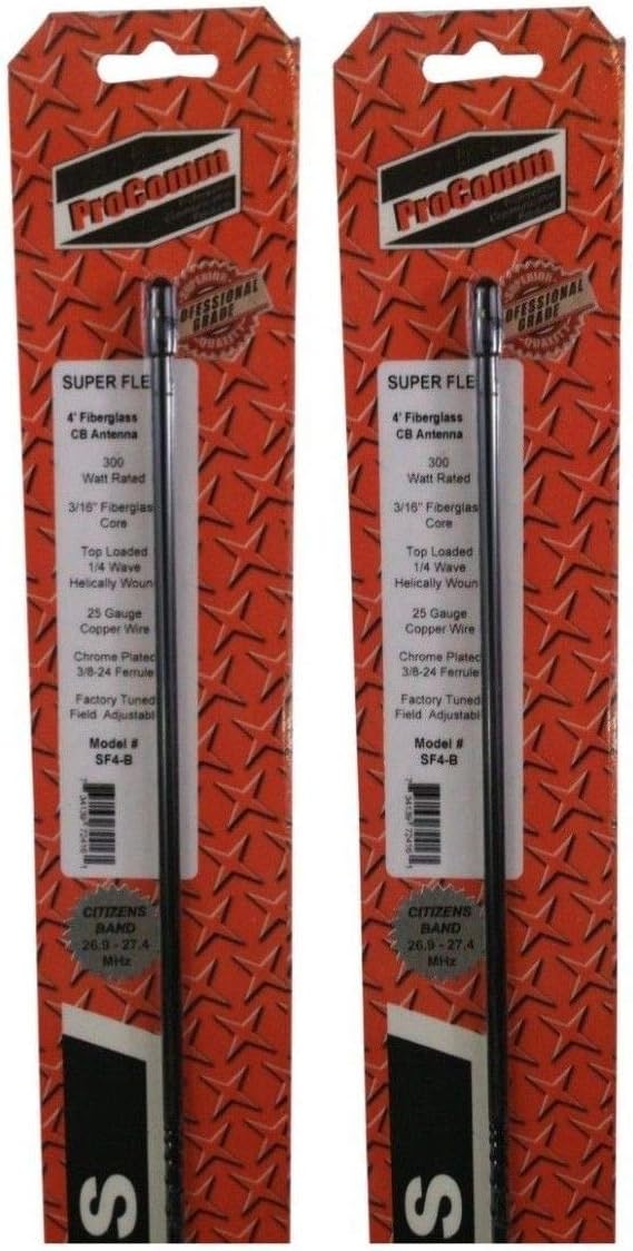 (Lot of 2) Procomm SF3-B 3ft Super Flex CB Radio Fiberglass Antennas