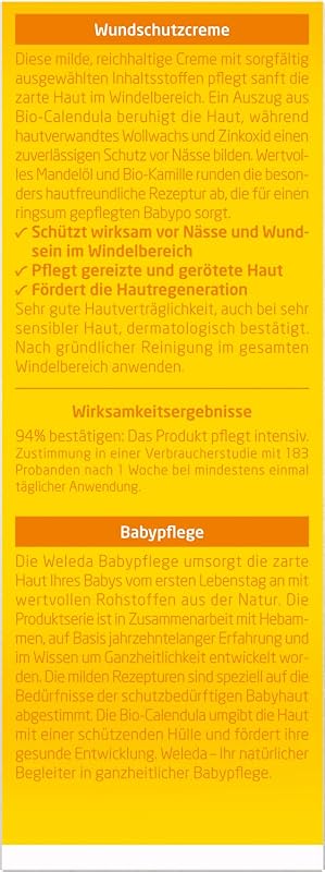 Baby Crema Protettiva Calendula, per cambio pannolino, lenisce e protegge, con estratti di calendula e ossido di zinco (1x75 ml)