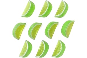 Hagao Fake Lime Block Artificial Fruit Wedge Slice Simulation Lifelike Fake for Home Party Kitchen Decoration Green 10 pcs