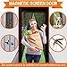 Magnetic Screen Door Mesh Screen Door, 34”x82” MAX Full Frame Velcro Fly Mosquitos Bug Insect Screen for Sliding Glass Door French Door Patio Door, Full Frame Hook & Loop