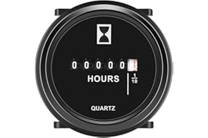 Mechanical Hour Meter Round 2" Quartz Engine Hour Timer Gauge for Air Compressor House Generator Tiller Chipper Truck AC 120V