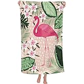 COMFAR Flamingo Microfiber Beach Towel for Women/Adults, Cute Personalized Beach Towels Bulk, Big Extra Large Beach Towels Oversized Clearance, Quick Dry Sand Free Pool Towel 30