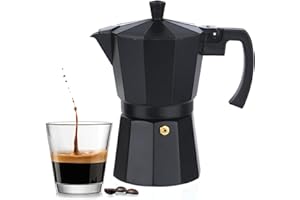 PEAKHILL Classic Moka Pot, Stovetop, Espresso Coffee Maker, 240 Ml, Premium Aluminium Built, Italian Style Mocha, Cuban Café 