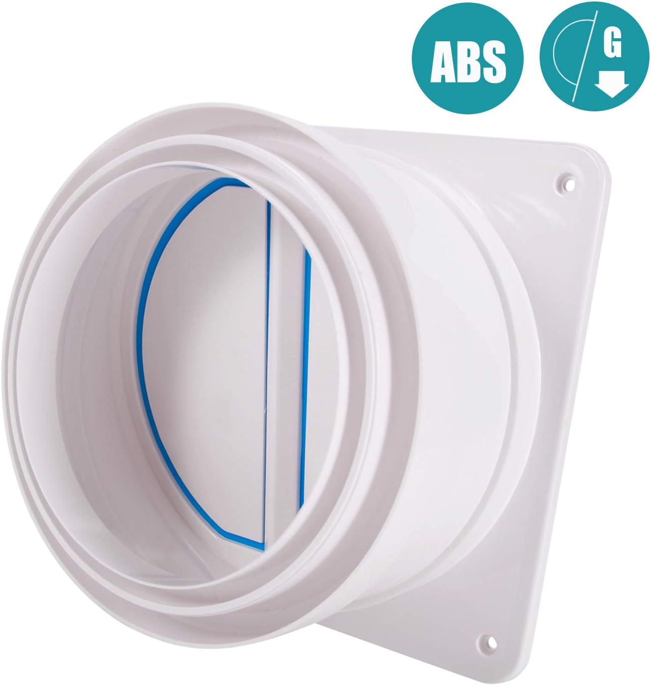 Backdraft Damper 6'', HG POWER Draft Blocker Wall Shutter Backdraft