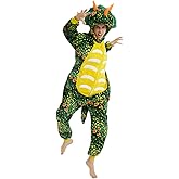 Funnyparty Triceratops Animal Onesie Halloween Pyjamas Animal Cosplay Costume Pajamas for Adult Cartoon One Piece Unisex