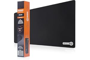 ICONIC - PRO PC GEAR 4XL Oversized & Ultimate Gaming Desk Mat 54"x23"(Black) - Giant & Thicker 4mm - Stitched/Water Proof/Non
