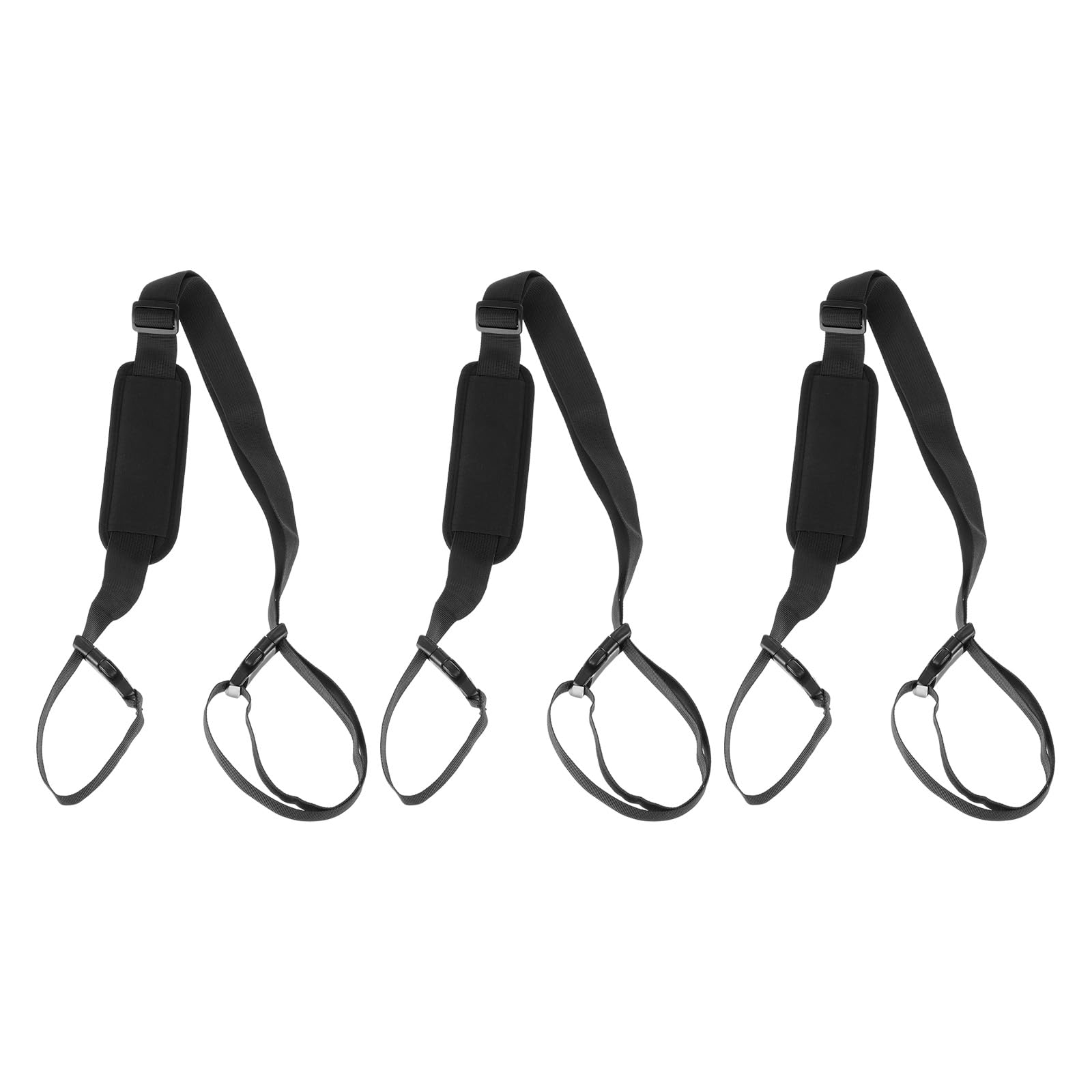 PATIKIL Carrying Beach Chair Straps, 3 Pack Adjustable Beach Chair Straps Shoulder Carrying Straps for Folding Chair Backpack, Black