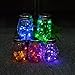 Fanme Solar Mason Jar Lights Lids 5 Pack 10LED Multi Colors Fairy String Light Screw Inserts for Mason Jar Charismas Wedding Garden Patio Home Décor Decorative Lighting (Steady)