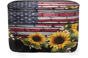 HORESET Horse American Flag Sunflower RV Cover - Heavy Duty, Double 20lb
